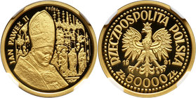 III RP, 50000 złotych 1991, Jan Paweł II, PRÓBA, złoto MAX