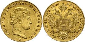 Austria, Ferdinand I, Ducat 1840 E, Karlsburg