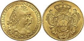 Brazil, Maria I & Pedro III, Peça (6400 reis) 1785 R, Rio de Janeiro