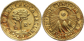 Central American Republic, 1/2 Escudo 1848 CR JB