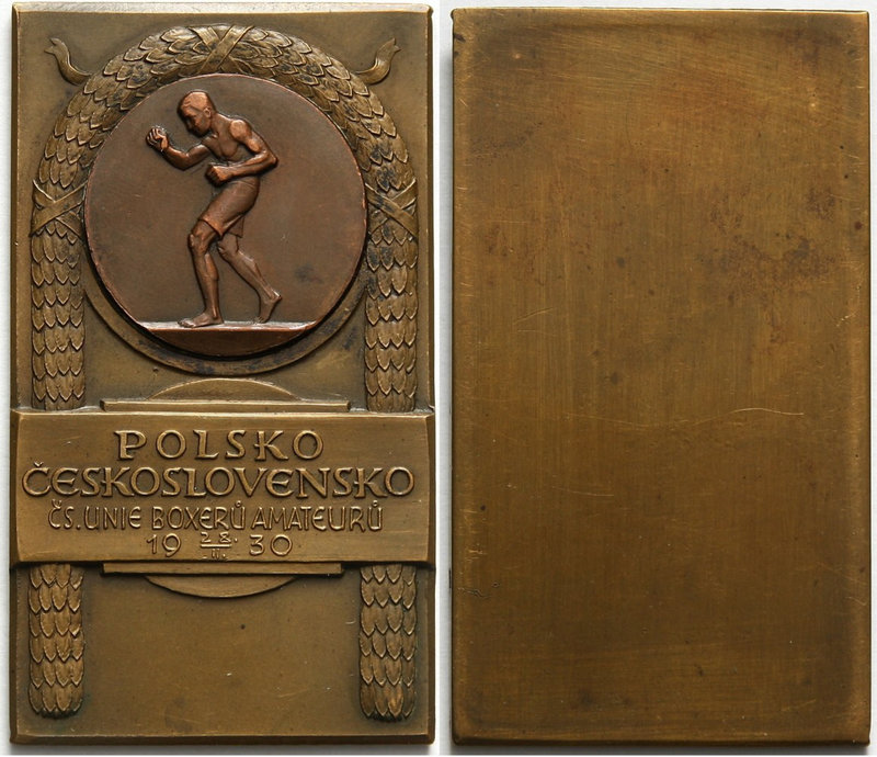 Czechoslovakia - Poland, Plaquette, boxing competitions 28 February 1930
Czecho...