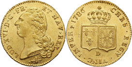France, Louis XVI, Double Louis d'or 1786 D, Lyon
