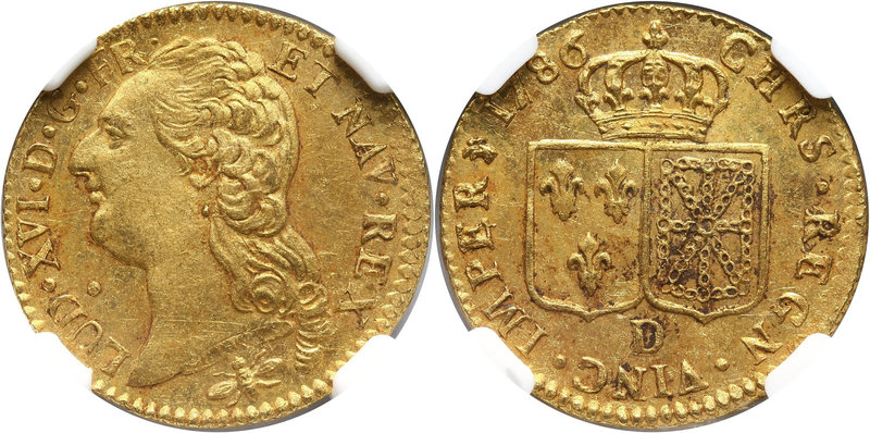 France, Louis XVI, Louis d'or 1786 D, Lyon
Francja, Ludwik XVI, Louis d'or 1786...