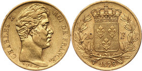 France, Charles X, 20 Francs 1828 W, Lille
