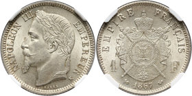 France, Napoleon III, 1 Franc 1867 K, Bordeaux