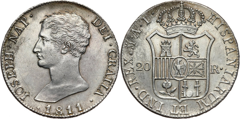 Spain, Joseph Napoleon, 20 Reales 1811 M-AI, Madrid
Hiszpania, Józef Napoleon, ...