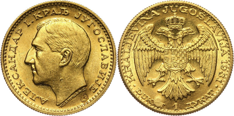 Yugoslavia, Alexander I, ducat 1931, counterstamp - birds
Jugosławia, Aleksande...