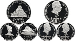 Lao, set of 2x5000 and 10000 Kip 1975