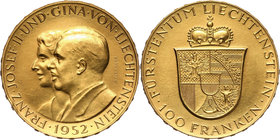Liechtenstein, Franz Joseph II, 100 Francs 1952