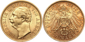 Germany, Anhalt, Friedrich II, 20 Mark 1904 A, Berlin