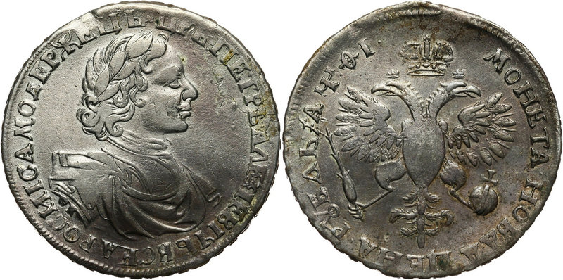 Russia, Peter I (The Great), Rouble 1719 OK, Red Mint
Rosja, Piotr I, rubel 171...