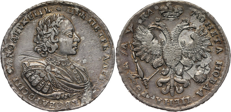 Russia, Peter I, Rouble 1721 K, Kadashevsky Mint
Rosja, Piotr I, rubel 1721 K, ...