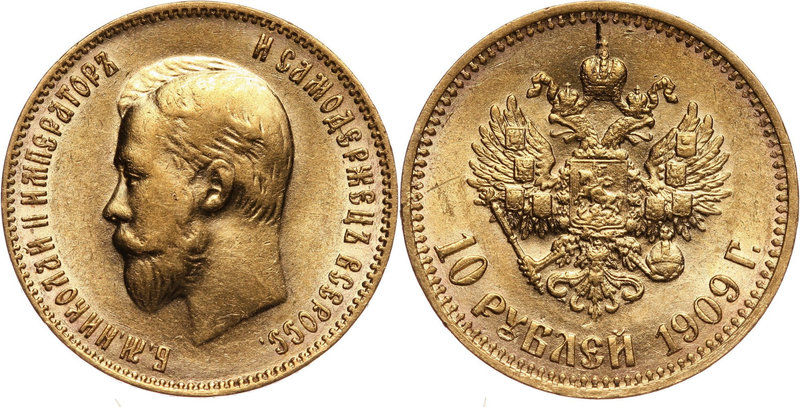 Russia, Nicholas II, 10 Roubles 1909 (ЭБ), St. Petersburg
Rosja, Mikołaj II, 10...