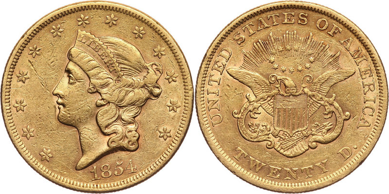 USA, 20 Dollars 1854, Philadelphia
Stany Zjednoczone Ameryki, 20 dolarów 1854, ...
