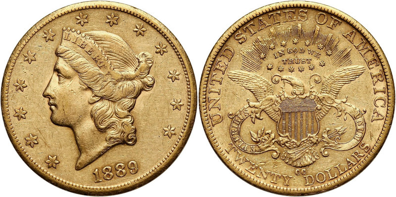 USA, 20 Dollars 1889 CC, Carson City
Stany Zjednoczone Ameryki, 20 dolarów 1889...