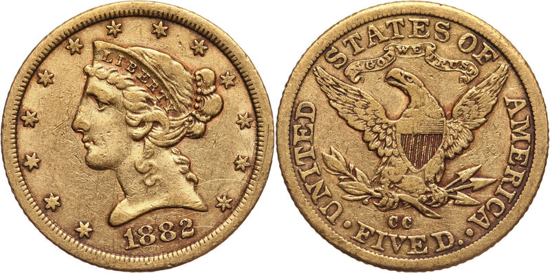 USA, 5 Dollars 1882 CC, Carson City
Stany Zjednoczone Ameryki, 5 dolarów 1882 C...