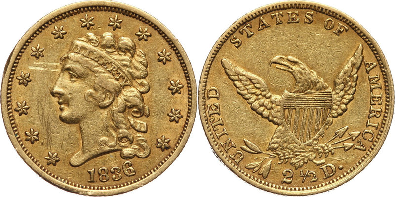 USA, 2 1/2 Dollars 1836, Philadelphia
Stany Zjednoczone Ameryki, 2 1/2 dolara 1...