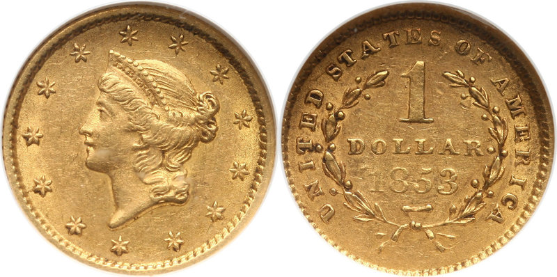 USA, Dollar 1853, Philadelphia
Stany Zjednoczone Ameryki, dolar 1853, Filadelfi...