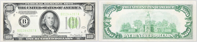 USA, Federal Reserve Note - New York, 100 Dollars 1934
Stany Zjednoczone Ameryk...