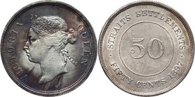 Straits Settlements, Victoria, 50 Cents 1897 H