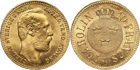 Sweden, Karl XV Adolf, Carolin = 10 Francs 1869