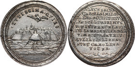 Hungary, Transylvania, Karl III, silver medal ND (1715), fortress Karlsburg
