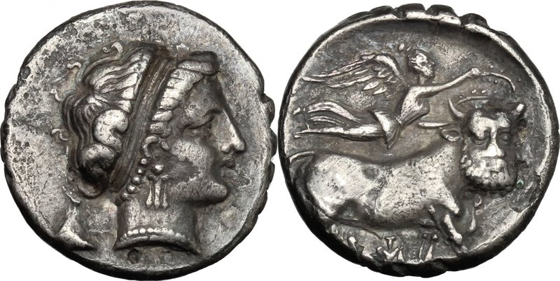 Greek Italy. Central and Southern Campania, Neapolis. AR Stater, 300-260 BC. D/ ...