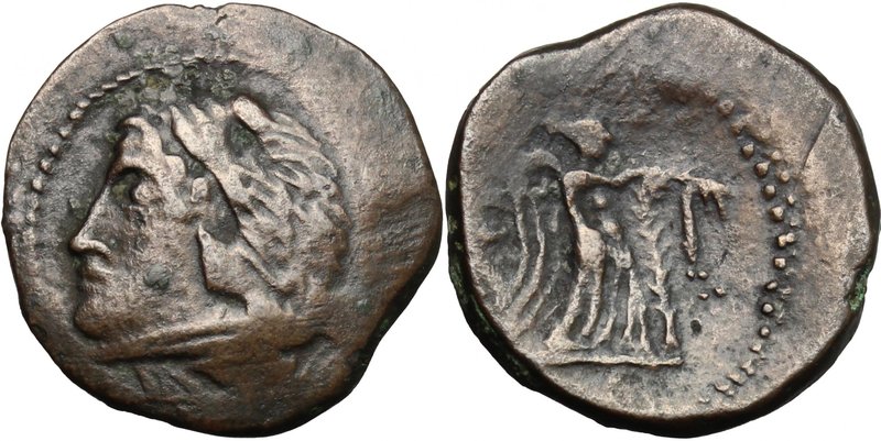 Greek Italy. Northern Apulia, Ausculum. AE 19mm, c. 240 BC. D/ Head of Heracles ...