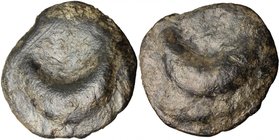 Greek Italy. Northern Apulia, Venusia. AE Cast Semuncia, 275-225 BC. D/ Crescent. R/ Crescent. HN Italy 710. Vecchi ICC 354. AE. g. 11.89 mm. 25.00 Ea...