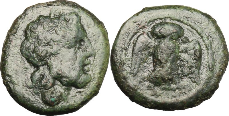 Greek Italy. Northern Lucania, Velia. AE 14mm, 4th-2nd century BC. D/ Head of Ze...