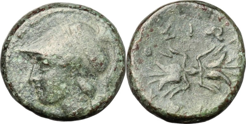 Sicily. Syracuse. Agathokles (317-289 BC). AE 13mm. D/ Head of Athena left, helm...