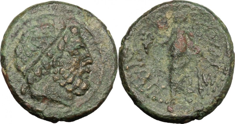 Sicily. Syracuse. Under Roman Rule, after 212 BC. AE 19mm. D/ Head of Zeus right...