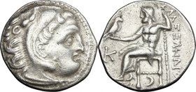 Continental Greece. Kings of Macedon. Antigonos I Monophtalmos (320-301). AR Drachm, Kolophon mint, 310-301 BC. D/ Head of Heracles right, wearing lio...