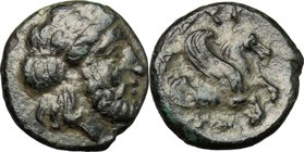 Greek Asia. Mysia, Adramyteion. Orontes I, Satrap of Mysia (361-349 BC). AE 10mm, 357-352 BC. D/ Head of Zeus right, laureate. R/ Forepart of Pegasus ...