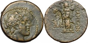 Greek Asia. Seleucid Kingdom. Alexander I Balas (152-145 BC). AE 20mm, Apameia ad Orontes mint, 152-145 BC. D/ Head right, diademed. R/ Zeus standing ...