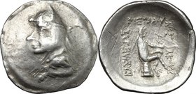 Greek Asia. Kings of Parthia. Mithridates I (171-138 BC). AR Drachm, Hexatompylos mint, 171-138 BC. D/ Bust left. R/ Archer seated right on omphalos. ...