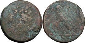 Africa. Egypt, Ptolemaic Kingdom. Ptolemy III Euergetes (246-222 BC). AE 39mm, Alexandria mint, 246-222 BC. D/ Head of Zeus-Ammon right, laureate, hor...