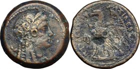 Africa. Egypt, Ptolemaic Kingdom. Ptolemy VI Philometor. First sole reign, 180-170 BC. AE Diobol, Alexandria mint. Struck under Kleopatra I Thea as re...