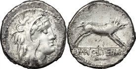 M. Volteius M.f. AR Denarius, 78 BC. D/ Head of Hercules right, wearing lion's skin. R/ Erymanthian boar right. Cr. 385/2. B. 2. AR. g. 3.64 mm. 18.00...