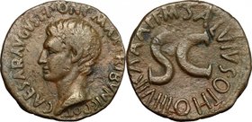 Augustus (27 BC-14 AD). AE As, 7 BC. D/ Head left. R/ Large SC surrounded by legend. RIC (2nd ed.) 432. AE. g. 9.94 mm. 28.00 Brown patina. VF.