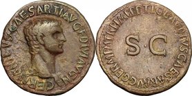 Germanicus (died in 19 AD). AE As, struck under Claudius, 50-54. D/ Head right. R/ Large SC surrounded by legend. RIC (Claudius; 2nd ed.) 106. AE. g. ...