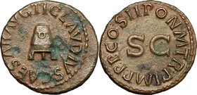 Claudius (41-54). AE Quadrans, 41-54. D/ Modius. R/ Large SC surrounded by legend. RIC (2nd ed.) 90. AE. g. 2.91 mm. 18.00 Nice copper surfaces, partl...