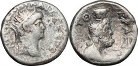 Nero (54-68). BI Tetradrachm, Alexandria mint, 63-64. D/ Head right, radiate. R/ Bust of Serapis right, draped, wearing polos on head. Kampmann 14.77....