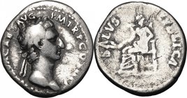 Nerva (96-98). AR Denarius, 96 AD. D/ Head right, laureate. R/ Salus seated left, holding corn-ears. RIC 9. AR. g. 2.87 mm. 18.00 Good F.