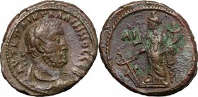 Gallienus (253-268). BI Tetradrachm, Alexandria mint, 263-264. D/ Bust right, laureate, draped, cuirassed. R/ Tyche standing left, holding rudder and ...