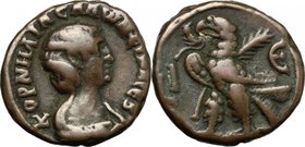 Salonina, wife of Gallienus (died 268 AD). BI Tetradrachm, Alexandria mint, 267-268. D/ Bust right, diademed, draped. R/ Eagle standing left, holding ...