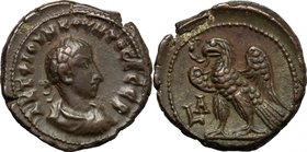 Quietus (260-261). BI Tetradrachm, Alexandria mint, 260-261. D/ Bust right, laureate, draped, cuirassed. R/ Eagle standing left, holding wreath in bea...