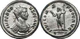 Probus (276-282). BI Antoninianus, 276-282. D/ Bust right, radiate, cuirassed. R/ Jupiter standing left, holding thunderbolt and scepter. RIC 173. BI....