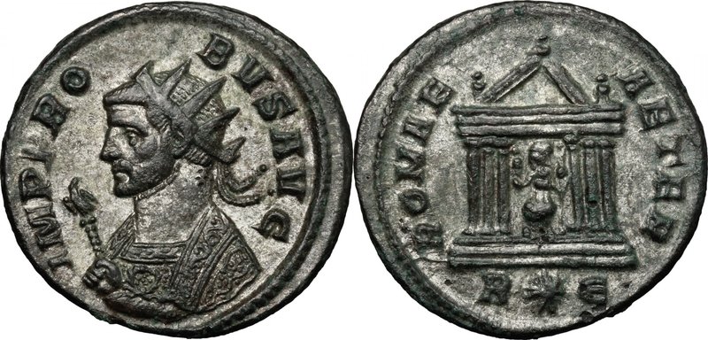 Probus (276-282). BI Antoninianus, 276-282. D/ Bust left, radiate, wearing imper...