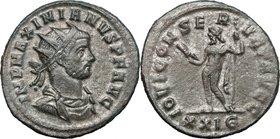 Maximian (286-310). BI Antoninianus, Rome mint, 285-286. D/ Bust right, radiate, draped, cuirassed. R/ Jupiter standing left, wearing chlamys over lef...